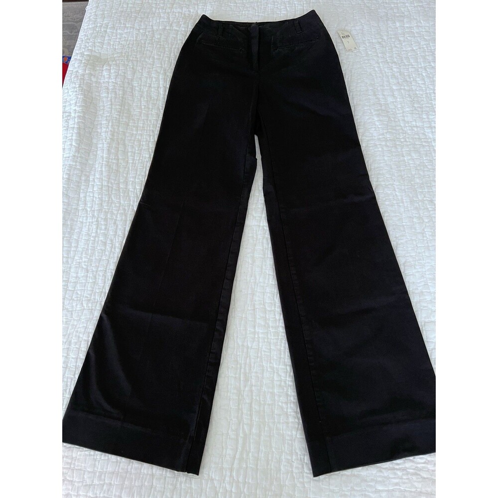 NWT Anthropologie Maeve Wide Leg Black Chino Pants Size 2